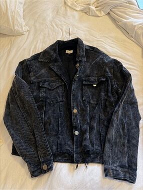 Black Corduroy Button Jacket